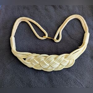 Belt Cream Braided Belt 36 Inch Length 2.5 Inch Width